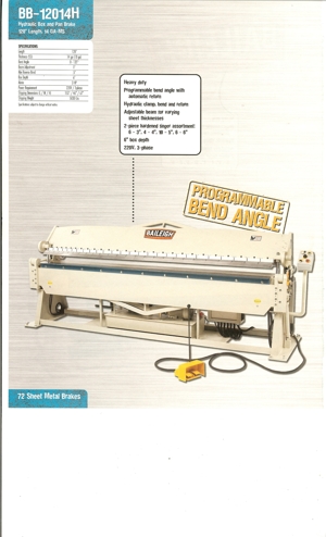 BAILEIGH BB-12014H Dobladoras para Caja y Charola (Incl. Dedo) - MachineTools.com