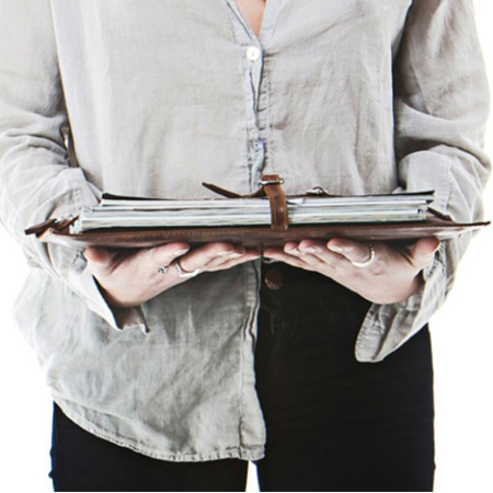 Travertine Book Strap, made in NY and CA by Khoi Le. Purchase to support 3 American workers and get 2,772 Boom™ Points. #MadeInUSA #BackToSchool