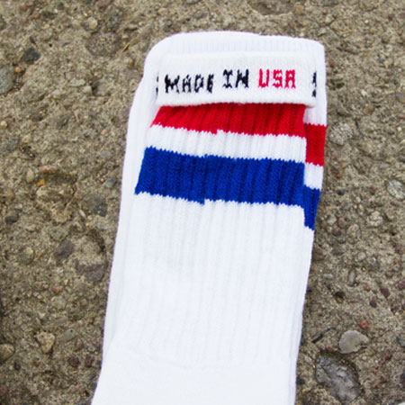 Check out these Tube Socks made in New York, NY by Skater Socks. Purchase to accentuate your bulging calf muscles and support 3 American workers. Gets you 378 Boom™ Points.
