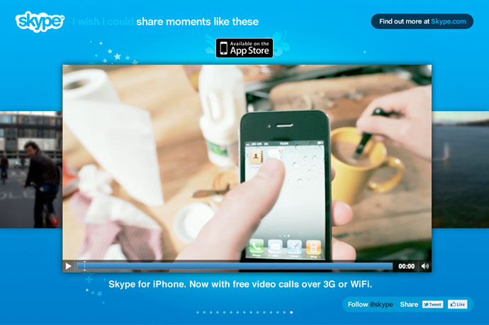 Skype teaser site after the iPhone product announcement
