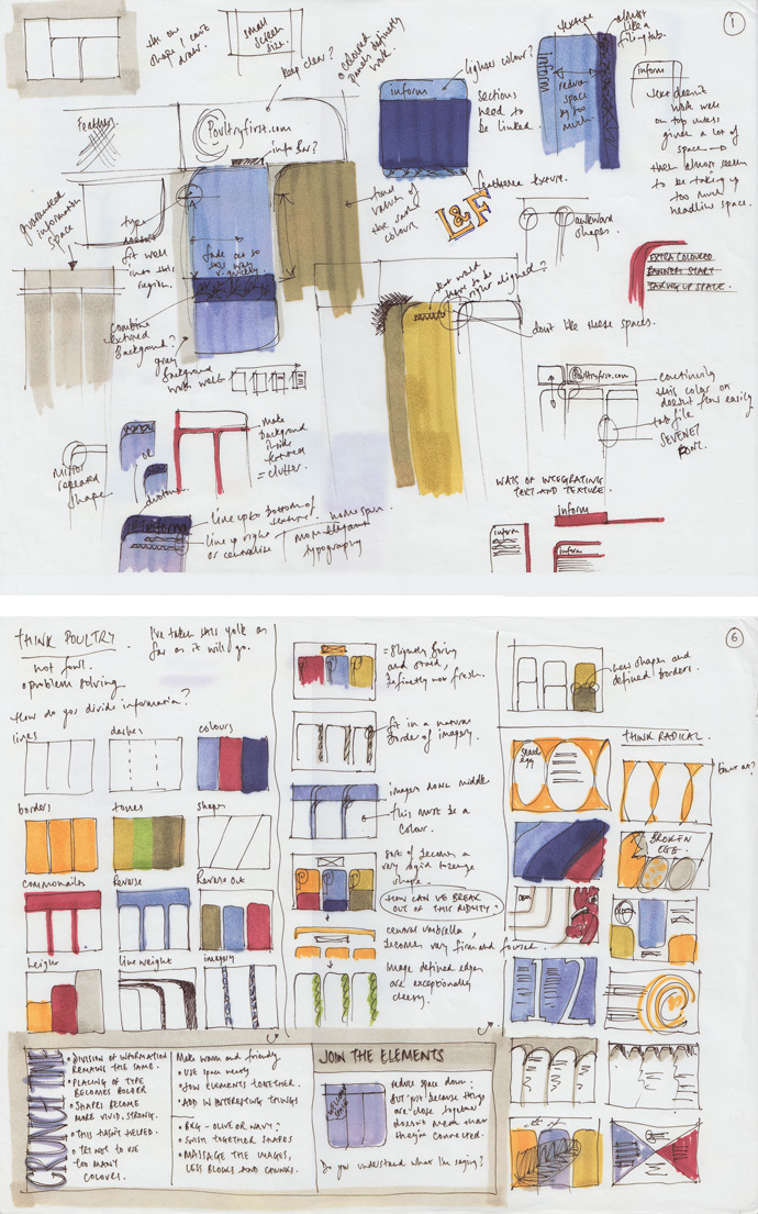 Poultryfirst look and feel sketches