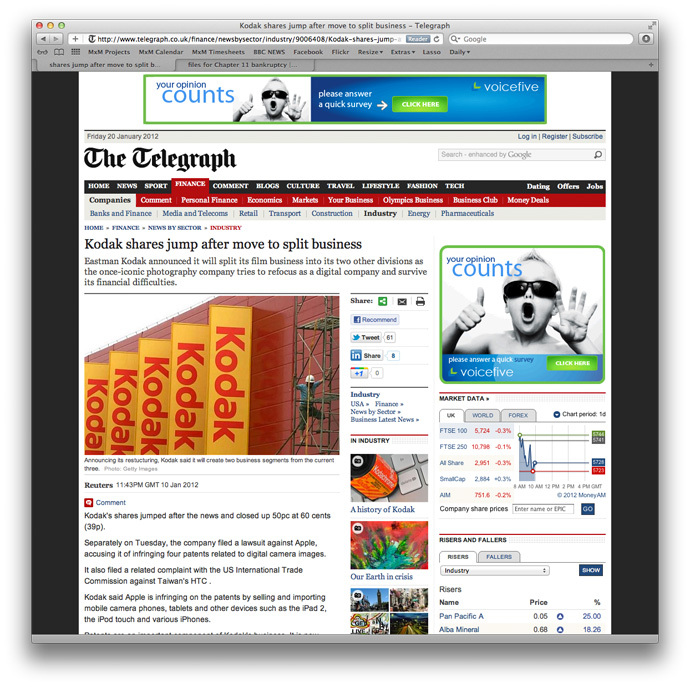 Screenshot of The Telegraph