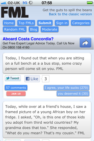 Screenshot of FML