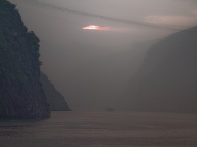 Fine Art Print of China, Sichuan province, River by mountains by Assaf Frank