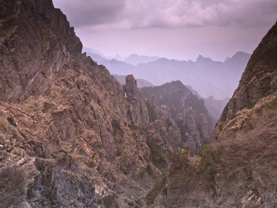 Fine Art Print of Rocky mountain, Shennongjia National Park, china, elevated view by Assaf Frank