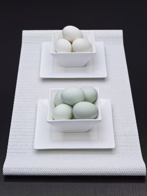 Fine Art Print of Asia, Eggs in bowl on cloth, elevated view by Assaf Frank