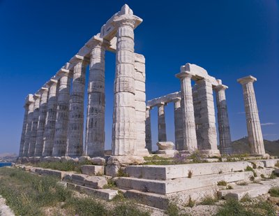 Fine Art Print of Old pillars of the Temple of Poseidon, Greece by Assaf Frank