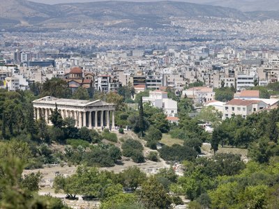 Fine Art Print of Elevated view of the Temple of Hephaestus, Athens, Greece by Assaf Frank