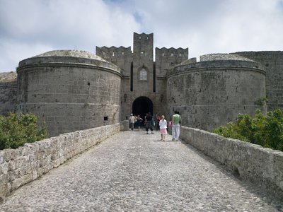 Fine Art Print of Greek Isle Rhodes, People at castle by Assaf Frank
