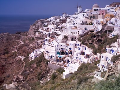 Fine Art Print of Greece, Cyclades, Santorini Island, View of Oia by Assaf Frank