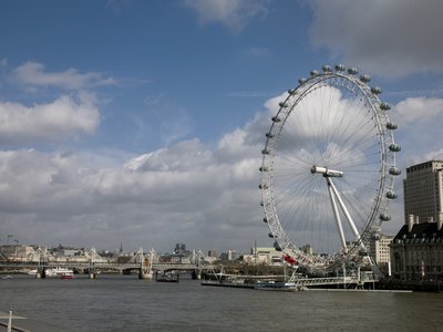 Fine Art Print of England, London, Millennium Wheel by river by Assaf Frank