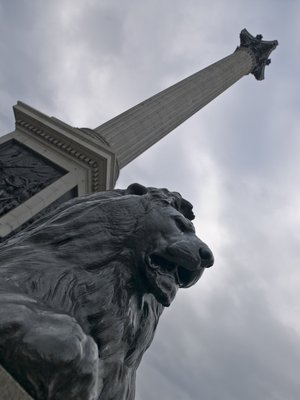 Fine Art Print of London, Nelson column, low angle view by Assaf Frank