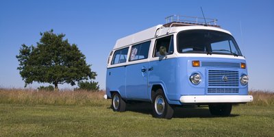 Fine Art Print of VW Van against blue skies by Assaf Frank