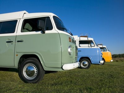 Fine Art Print of Three VW vans in a row by Assaf Frank