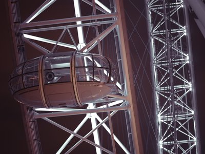 Fine Art Print of The London Eye at night, close-up by Assaf Frank