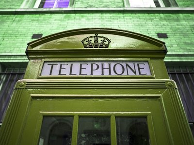 Fine Art Print of Telephone box close-up by Assaf Frank
