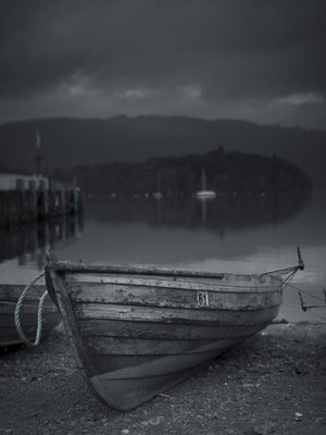 Fine Art Print of Boat on lake by Assaf Frank
