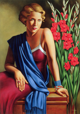 Girl with the Scarab Ring (oil on canvas) by Catherine Abel - print