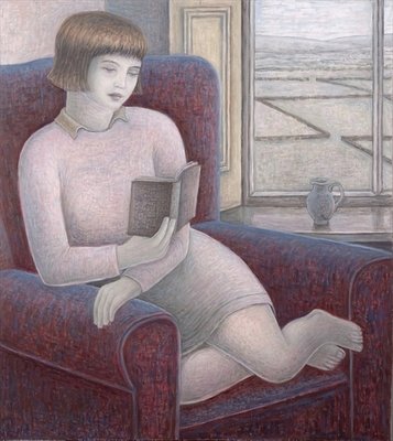 Fine Art Print of Girl Reading in Armchair, 2009 by Ruth Addinall