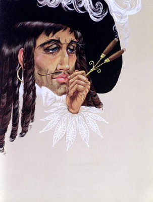 Fine Art Print of Captain Hook, from 'Peter Pan' by J.M. Barrie by Anne Grahame Johnstone