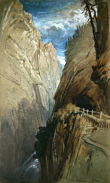 Fine Art Print of Via Mala, Switzerland, 1854, by Harry John Johnson