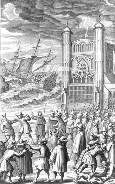 Fine Art Print of An allegory of the events surrounding King Charles I in 1649 by English School