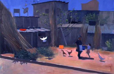 Basket Weavers Yard, Cyprus, 1996 (oil on canvas) by Andrew Macara - print