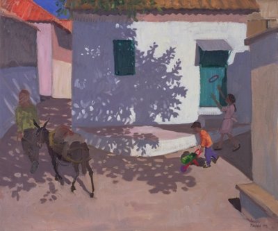 Green Door and Shadows, Lesbos, 1996 (oil on canvas) by Andrew Macara - print