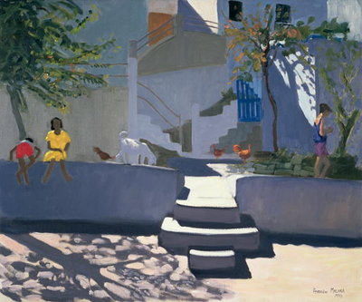 The Yellow Dress, Kos, 1993 (oil on canvas) by Andrew Macara - print