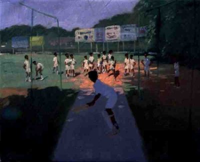Cricket, Sri Lanka (oil on canvas) by Andrew Macara - print
