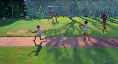 Cricket, Sri lanka, 1998 (oil on canvas) by Andrew Macara - print