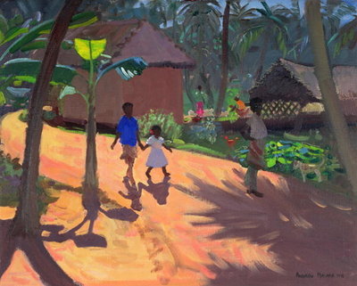Road to Kovalum Beach, Kerala, 1996 (oil on canvas) by Andrew Macara - print