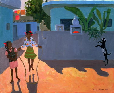 Girl Skipping, 1995 (oil on canvas) by Andrew Macara - print