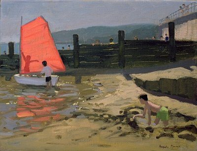 Red Sail, Isle of Wight (oil on canvas) by Andrew Macara - print