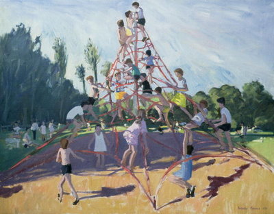 Playground, Derby, 1990 (oil on canvas) by Andrew Macara - print