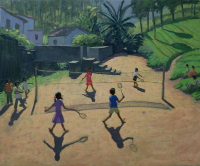 Badminton, Coonoor, India (oil on canvas) by Andrew Macara - print