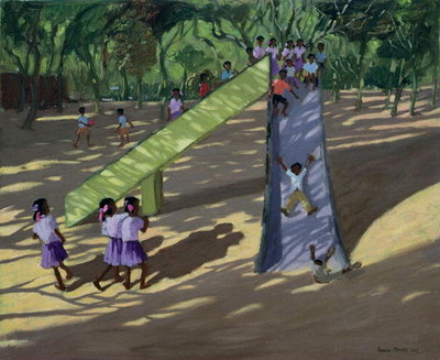Slide, Mysore, 2001 (oil on canvas) by Andrew Macara - print