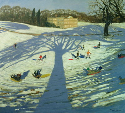 Calke Abbey House, Winter, 2002 (oil on canvas) by Andrew Macara - print