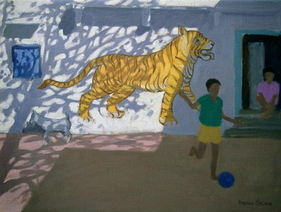 Tiger, India (oil on canvas) by Andrew Macara - print
