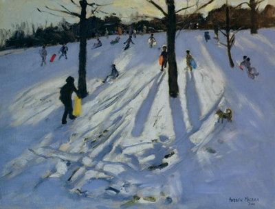 Snow, Rykneld Park, Derby, 2001 (oil on canvas) by Andrew Macara - print