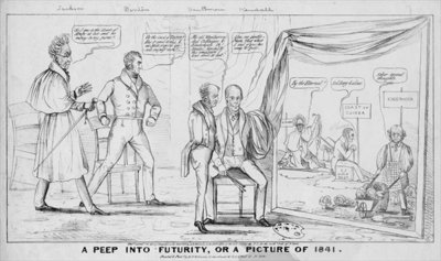 Fine Art Print of A peep into futurity, or, A picture of 1841, published by M R Robinson, New York, 1838 by American School