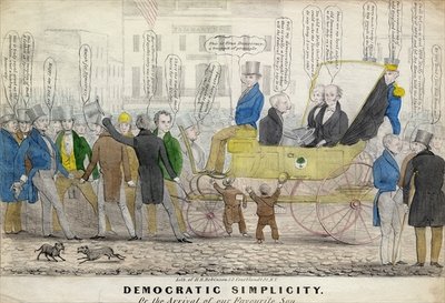 Fine Art Print of Democratic simplicity, or, The arrival of our favorite son, published by H R Robinson, New York, c.1839 by American School