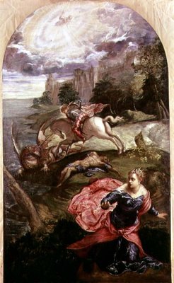 St.George and the Dragon (oil on canvas) by Jacopo Robusti Tintoretto - print