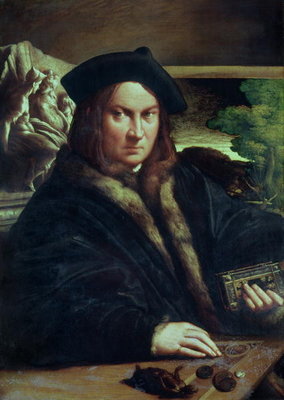 Portrait of a gentleman wearing a beret (oil on canvas) by Parmigianino - print