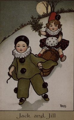Fine Art Print of Jack and Jill, Victorian card by Florence Hardy