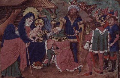 Codex 2772 f.13 The Adoration of the Magi (vellum) by German School - print