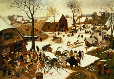 Census at Bethlehem, c.1566 (oil on panel) by Pieter the Elder Bruegel - print