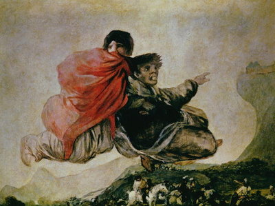 The Witches' Sabbath, c.1819-23 (oil on canvas) (detail of 73591) by Francisco Jose de Goya y Lucientes - print