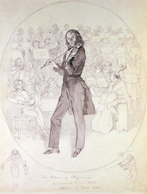 Niccolo Paganini (1784-1840), violinist by Daniel Maclise - print