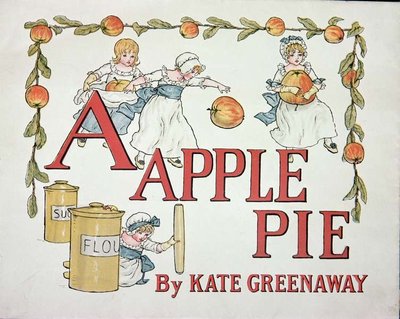 Illustration for the letter 'A' from 'Apple Pie Alphabet', published 1885 (colour litho) by Kate Greenaway - print